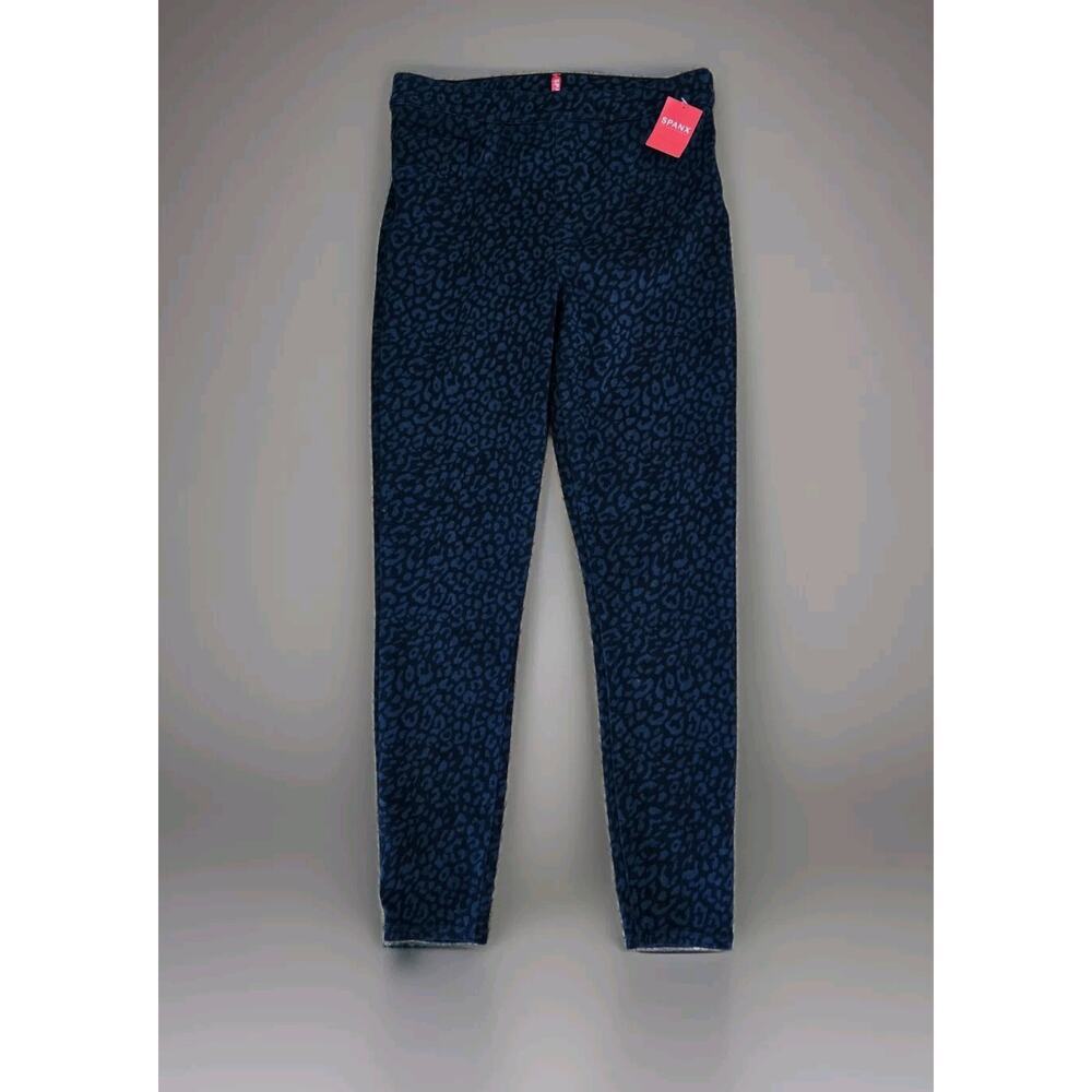 Spanx Ankle Jean-ish Leggings Denim Leopard Pattern HTF‎ Medium - NWT MSRP $98